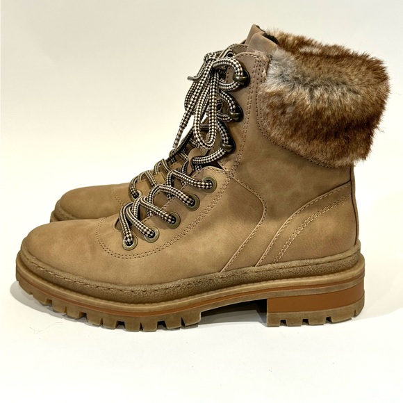 Steve Madden Womens Keystone Tan Lace-Up Boots - Size 8 - Picture 3 of 8